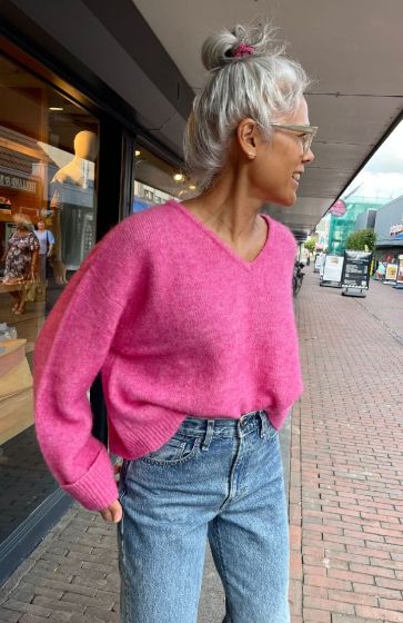 American Vintage trui East18HH Bubble Gum