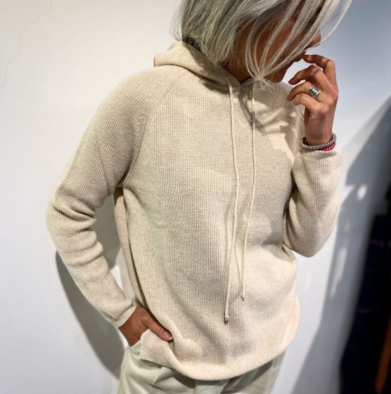 Sibin Linnebjerg dames hoodie Freja beige