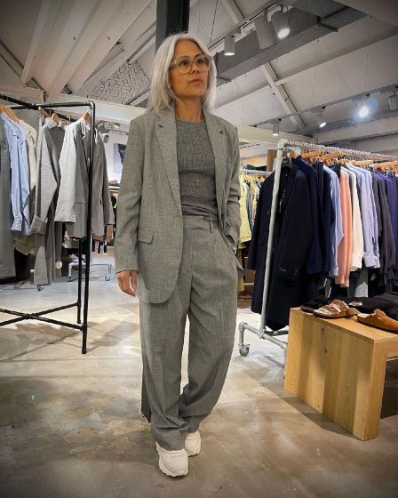 Second Female blazer Evali grijs mele