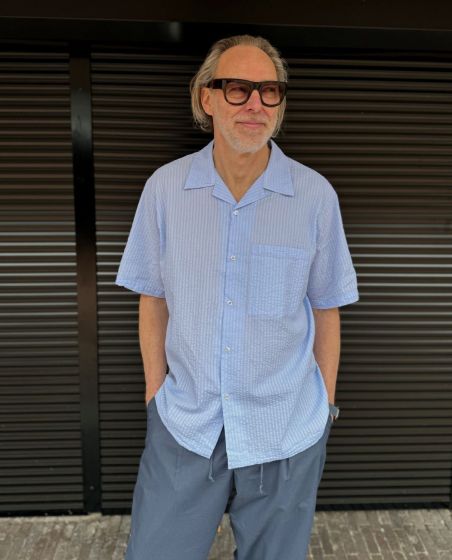 Universal Works Camp 11 Shirt Pale Blue