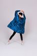 Rain Kiss Poncho Blue Bubbles