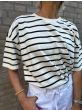 Club L Avenir Cotton Stripe Tee Tiva
