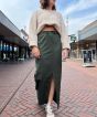 Oval Square Ravi Maxi Skirt Kombu Green