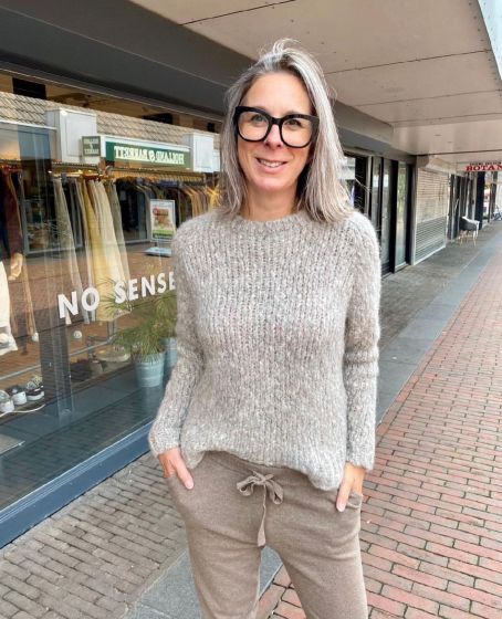 Sibin Linnebjerg dames trui Amsterdam Light Sand