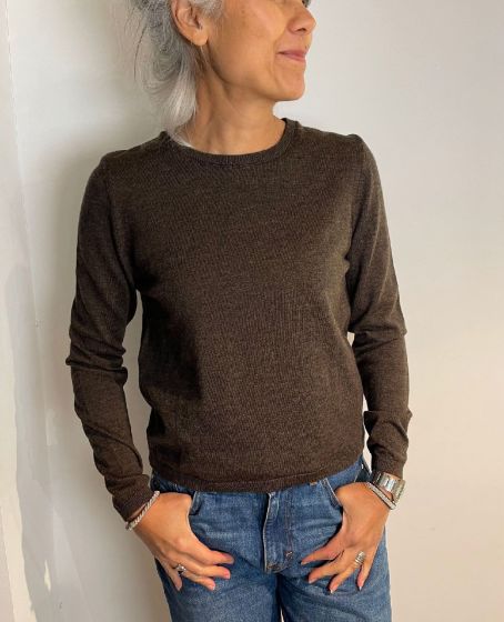 Linnebjerg dames trui Avril bruin melange