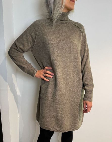 Set dames jurk 74261 taupe Melange