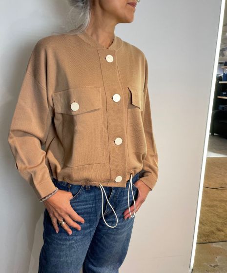 Not Shy vest Marie-Christine camel