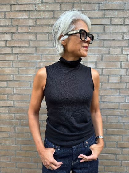 Majestic Filatures top mouwloos M005-FDE159 Noir