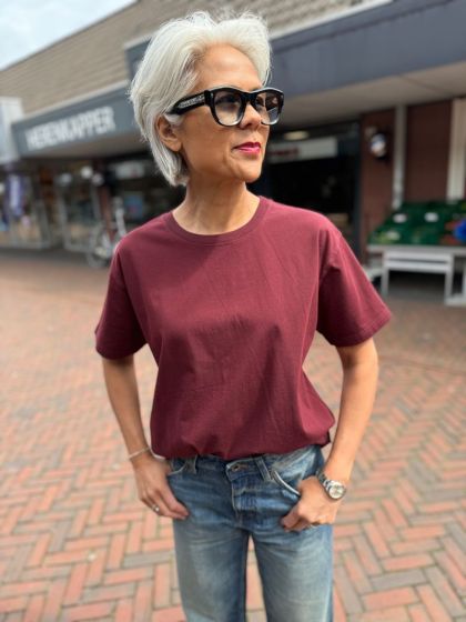 American Vintage dames T-Shirt Fizo2A Bourdeaux vi