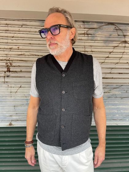 Universal Works heren Gilet Brixton Waistcoat grey