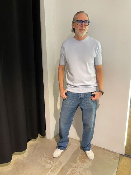 Saint Steve korte mouw trui Boudewijn Ice Blue