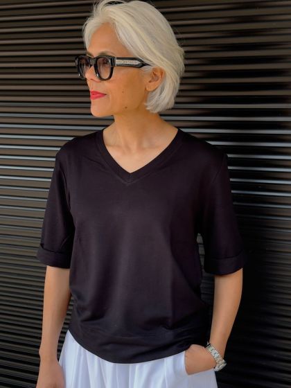 Majestic Filatures T-shirt V FTS817-Noir