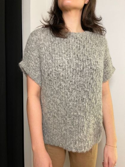 Linnebjerg dames korte mouw trui Sydney Grey Mel
