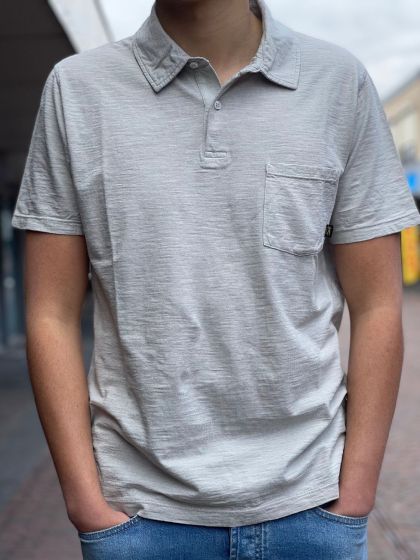 Denham heren polo Lloyd silver gray