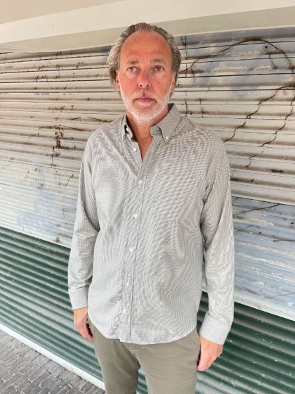 NN07 heren blouse Levon Shirt Grey Check