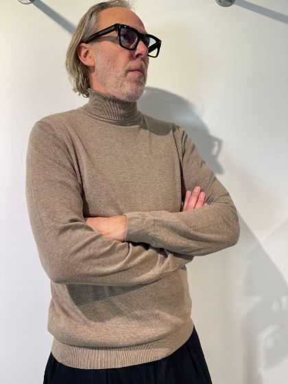 Saint Steve heren turtle neck trui Coen Taupe Mel