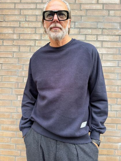 Universal Works Brush Back Sweat Navy 31184