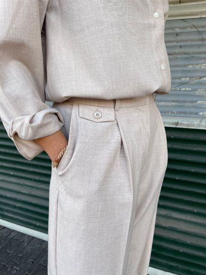 Samsoe Samsoe dames broek Saoirse Trouser Oatmeal