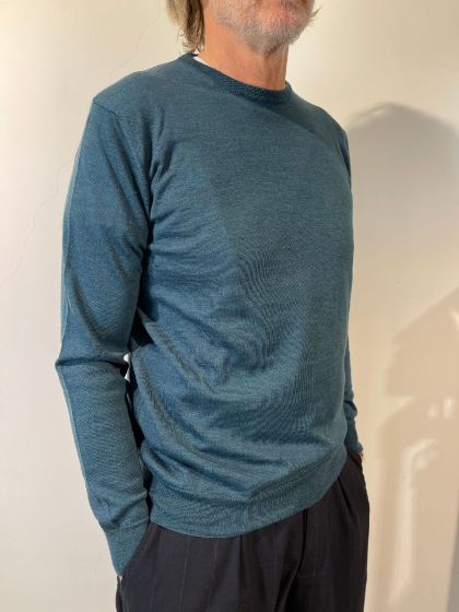 Cashmere Junkies heren trui Jagger P Blue