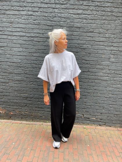 Âme dames shirt Eloise Thick Cotton wit melange