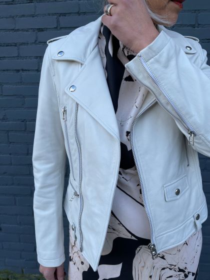 Alter Ego leren jasje Cate wit