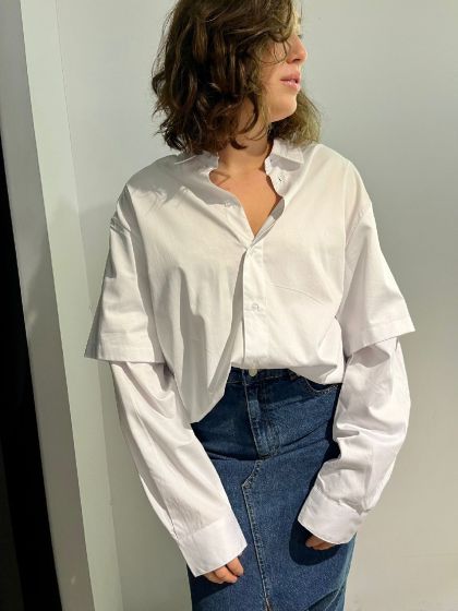 Oval Square Fine Shirt White 