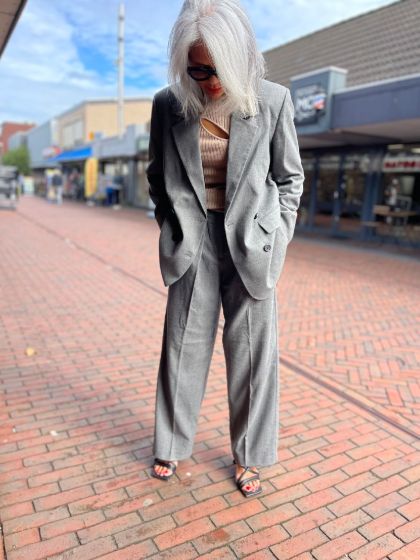 Second Female Holsye Trousers Grey Melange