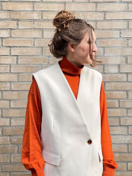 Samsoe Samsoe dames gilet Erika brown rice