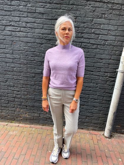 Not Shy dames trui korte mouw Madeleine Amethyste