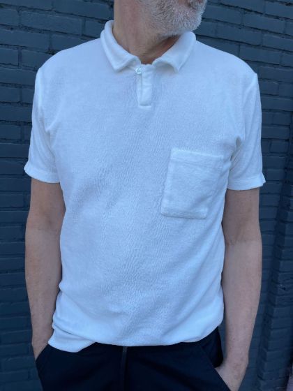 Universal Works heren polo 'Vacation Polo' Ecru