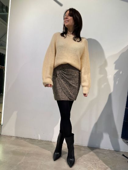 Second Female dames trui Galis Off Shoulder beige