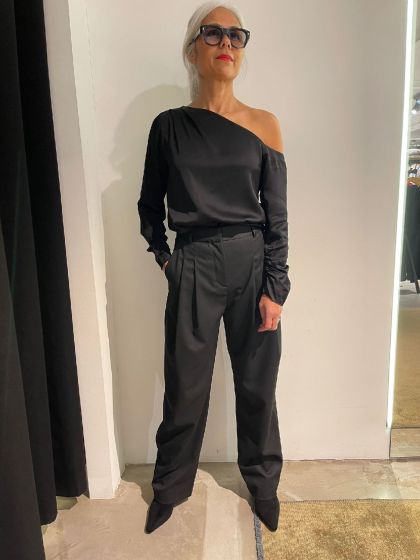 Second Female Galeries one shoulder blouse Black