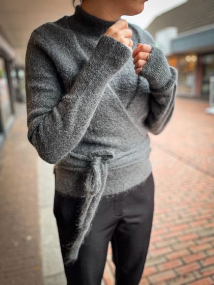 Second Female Brookline Knit Wrap T-neck Vol Ash