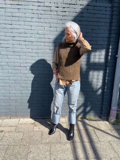 Second Female dames trui Ivory Dessert Palm