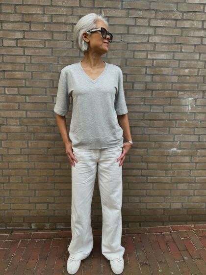 Majestic Filatures T-shirt V FTS817 Gris Chine