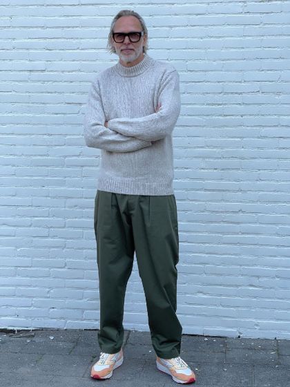 Universal Works Pleated Track Pant Light Olive