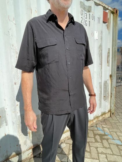 Samsoe Samsoe heren blouse Taro zwart