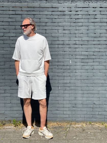 Drykorn heren sweat korte mouw Bruno 1930 white