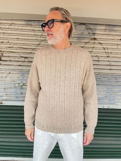 Samsoe Samsoe heren trui Wyatt Crew Neck Humus