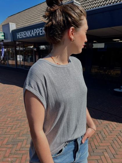 American Vintage Dames Top ROA 01B Tornade Grijs