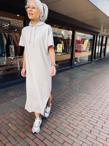 Drykorn dames jurk Tjara lichtgrijs