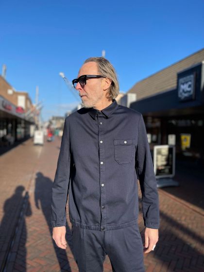 Drykorn heren overshirt Ceren donkerblauw