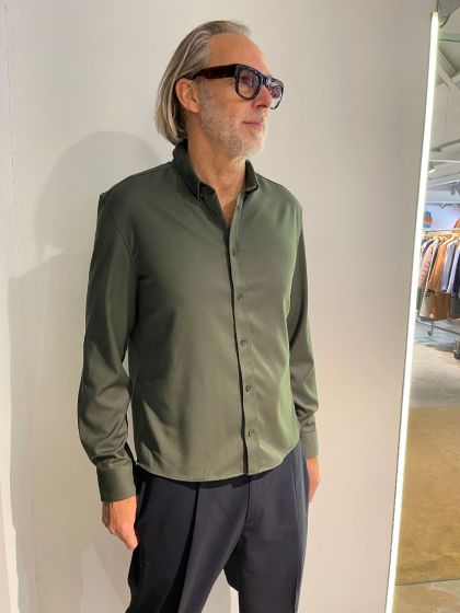 Drykorn heren blouse Loken 120070-2100 groen