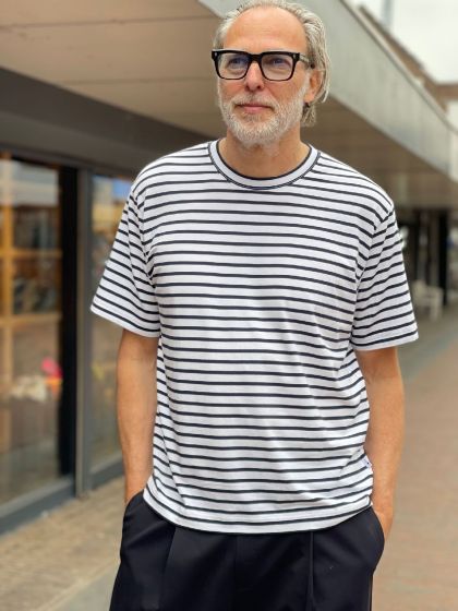 NN07 T-Shirt Kurt 3461 blauw wit streep