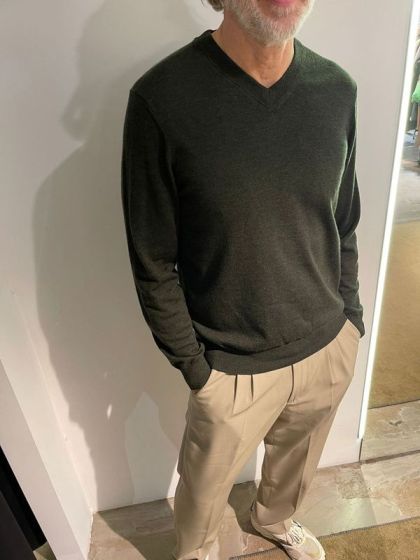 NN07 Sergio V-Neck trui 354 Groen mele