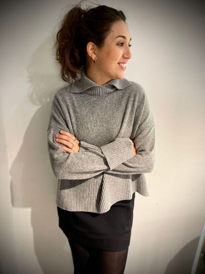 Second Female Imma Knit T Neck 7002 grijs mele