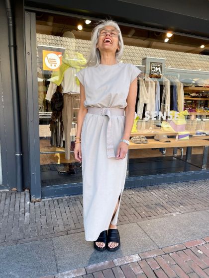 Ame jurk Flavie Thick FG07 Taupe