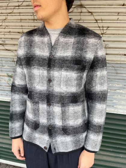 Universal Works heren vest Cardigan Grey