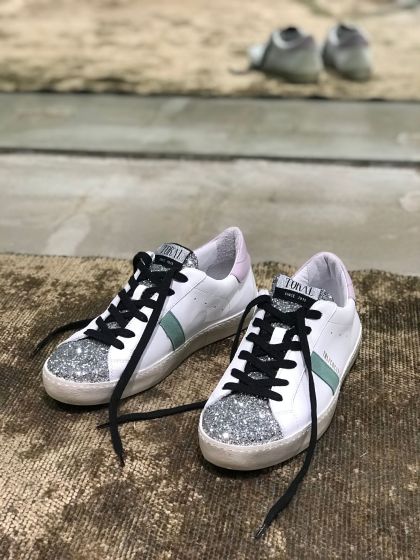 Toral dames sneaker wit met glitterdetails