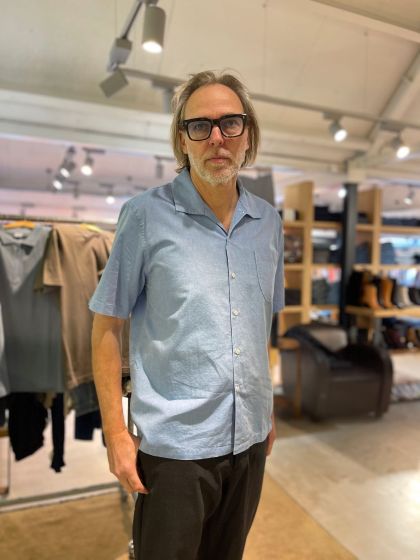 Universal Works heren blouse Open Collar Shirt